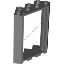 Деталь Лего Дверная Рама 4 х 4 х 6 Угловая Цвет Темно-Серый