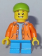 Boy - Orange Jacket with Hood over Light Blue Sweater, Dark Azure Short Legs, Lime Cap (31068)