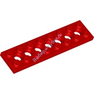 Деталь Лего Техник Пластина 2 х 8 С 7 Отверстиями Цвет Красный