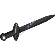 Деталь Лего Большой Меч Заостренный С Толстым Поперечным Щитом Цвет Черный