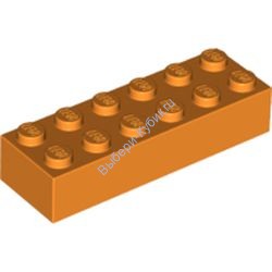 Деталь Лего Кубик 2 х 6 Цвет Оранжевый
