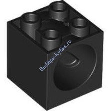 Деталь Лего Кубик Модифицированный 2 x 2 x 1 2/3 С Отверстием Для Червячного Винта 6L Цвет Черный
