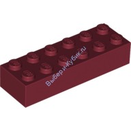 Деталь Лего Кубик 2 х 6 Цвет Темно-Красный