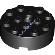Деталь Лего Кубик Круглый 4 х 4 С Отверстием Цвет Черный