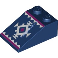Деталь Лего Скос 33 3 х 2 С Рисунком Цвет Темно-Синий
