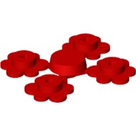Деталь Лего Цветок Маленький 4 Шт Цвет Красный