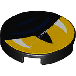 Деталь Лего Плитка Круглая 2 х 2 С Желтым Глазом Цвет Черный