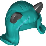 Деталь Лего Парик Женский Цвет Темно-Бирюзовый