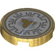 Деталь Лего Плитка Круглая 2 х 2 с Метательной Звездочкой Цвет Перламутрово-Золотой