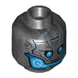 Деталь Лего Голова Минифигурки Двусторонняя Цвет Перламутрово-Темно-Серый