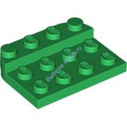 Деталь Лего Пластина Круглая 3 x 4 x 2/3 Приподнятая 1 x 4 Цвет Зеленый