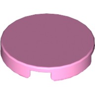Плитка Круглая 2 х 2 С Креплением Под Штырек Снизу, Цвет: Ярко-Розовый