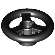 Деталь Лего Рулевое Колесо Малое Диаметр 2 Штырька Цвет Черный