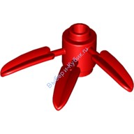 Деталь Лего Круглый Кубик 1 х 1 С 3 Бамбуковыми Листьями Цвет Красный