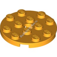 Деталь Лего Пластина Круглая 4 х 4 С Отверстием Цвет Ярко-Светло-Оранжевый