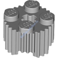 Деталь Лего Кубик Круглый 2 х 2 С Решеткой И Отверстием Под Ось Цвет Светло-Серый