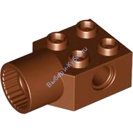 Деталь Лего Кубик Модифицированный 2 х 2 С Отверстием Под Пин И Поворотным Разъемом Цвет Коричневый