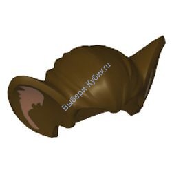 Деталь Лего Парик Минифигурки с Ушами Лего Цвет Темно-Коричневый 