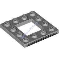 Деталь Лего Пластина 4 х 4 С 2 х 2 Вырезом С Декором Цвет Светло-Серый