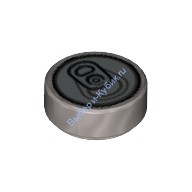 Деталь Лего Плитка Круглая 1 х 1 С Рисунком Цвет Перламутрово-Светло-Серый