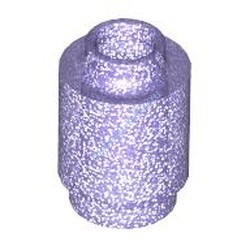 Деталь Лего Кубик Круглый 1 х 1 Открытый Штырек Цвет Прозрачно-Фиолетовый-Сатин