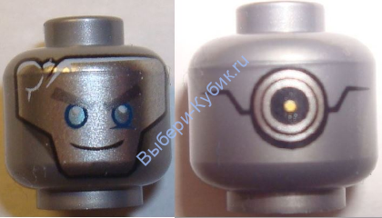 Деталь Лего Голова Минифигурки Цвет Перламутрово-Светло-Серый