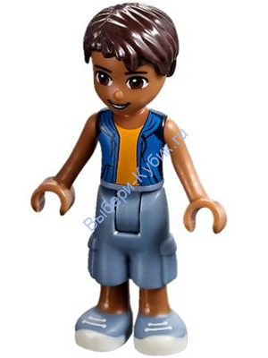 Friends Robert, Sand Blue Long Shorts, Blue Sleeveless Hoodie