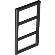 Деталь Лего Дверь 1 х 4 х 6 С Прозрачным Стеклом Тремя Разделительными Панелями И Ручкой Цвет Черный