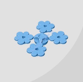 Деталь Аналог Совместимый С Лего Цветок Маленький 4 Шт Цвет Голубой