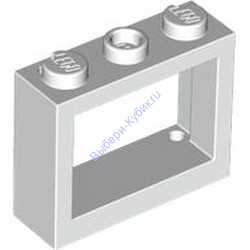 Деталь Лего Окно 1 x 3 x 2 Плоский Перед Цвет Белый