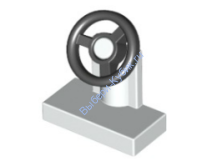 Деталь Лего Рулевая Колонка 1 х 2 С Черным Рулевым Колесом Цвет Белый