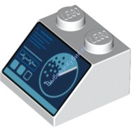 Деталь Лего Скос 45 2 х 2 с Приборной Панелью и Лампочками Цвет Белый