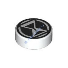 Деталь Лего Плитка Круглая 1 х 1 С Рисунком Песочные Часы Цвет Белый