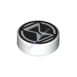 Деталь Лего Плитка Круглая 1 х 1 С Рисунком Песочные Часы Цвет Белый