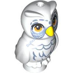 Деталь Лего Сова С Оранжевыми Глазами Цвет Белый