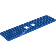 Деталь Лего База Поезда 6 х 28 с 2 Квадратными Вырезами и 3 Круглыми Отверстиями Цвет Синий