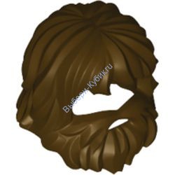 Деталь Лего Прическа С Бородой Цвет Темно-Коричневый