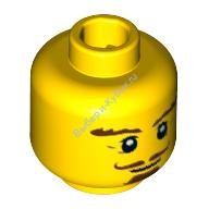 Деталь Лего Голова Минифигурки Мужская Цвет Желтый