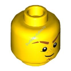 Деталь Лего Голова Минифигурки Двусторонняя Цвет Желтый