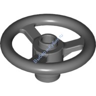 Деталь Лего Рулевое Колесо Малое 3 Штырька В Диаметре Цвет Темно-Серый