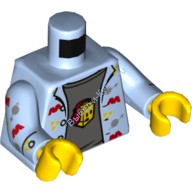 Деталь Лего Торс С Рисунком Цвет Ярко-Светло-Голубой