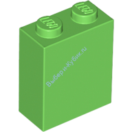 Деталь Лего Кубик 1 х 2 х 2 Под Штырек Цвет Ярко-Зеленый