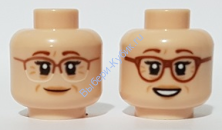 Деталь Лего Голова Минифигурки Двусторонняя Цвет Светло-Телесный