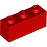 Деталь Лего Кубик 1 х 3 Цвет Красный