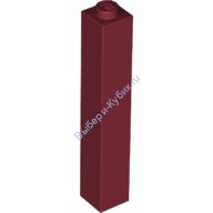 Деталь Лего Кубик 1 х 1 х 5 - Закрытый Штырек Цвет Темно-Красный