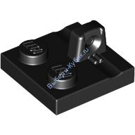 Деталь Лего Петля Пластина 2 х 2 Соединяющая C 1 Пальцем На Верху Цвет Черный