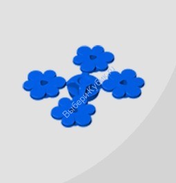 Деталь Аналог Совместимый С Лего Цветок Маленький 4 Шт Цвет Синий