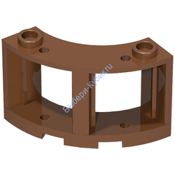 Деталь Лего Окно Круглое Угловое 3 x 3 x 2 Цвет Коричневый