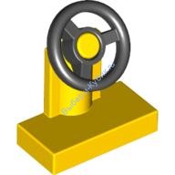 Деталь Лего Рулевая Колонка 1 х 2 С Черным Рулевым Колесом Цвет Желтый