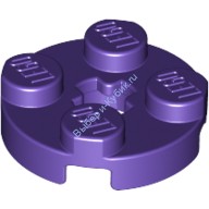 Деталь Лего Пластина Круглая 2 х 2 С Отверстием Под Ось Цвет Темно-Фиолетовый
